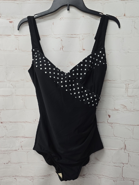 t.h.e. Other - T.H.E. Black One-Piece Swimsuit White Polka Dot Accents Size 16
